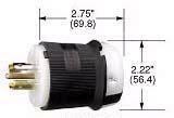 HUBBELL WIRING DEVICES HBL2521 CONNECTOR, POWER ENTRY, PLUG, 20A