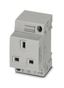 Phoenix Contact EO-G/UT/SH/LED Pin &amp; Sleeve Connector 13 A 250 V DIN Rail Mount Socket 2P+E Grey