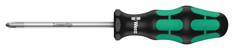 WERA 355 PZ2 X 100 PZ2 x 100mm Kraftform Plus Round Blade Screwdriver for Pozidriv Screws