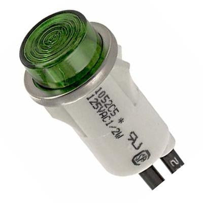 CHICAGO MINIATURE LIGHTING 1052C5 LAMP, INDICATOR, NEON, GREEN, 125V