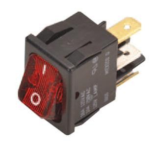 CARLING TECHNOLOGIES 632122-2B-JN ILLUMINATED ROCKER SWITCH, SPST, 12A, 125VAC, RED