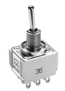 ALCOSWITCH - TE CONNECTIVITY MTG106D TOGGLE SWITCH, SPDT, 6A, 250VAC