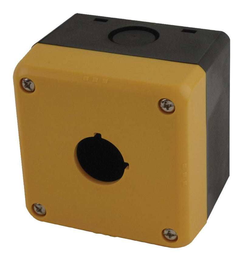 Idec FB1W-111Y Control Station Enclosure 1 Hole Polycarbonate IP65/NEMA 4X Yellow 22 mm Cutout Dia FB Series New