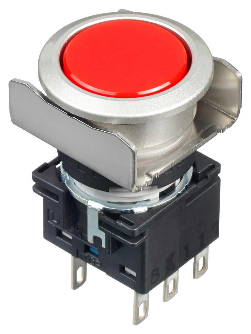 Idec LB6MB-M1T6R Pushbutton Switch Flush Silhouette Momentary Spring Return Dpdt 250 V 30 5 A