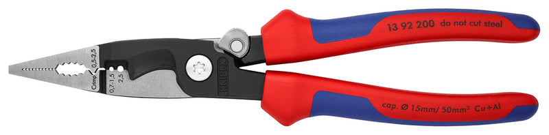 Knipex 13 92 200 200mm Multifunctional Pliers With Activated Locking Lever and Latching Mechanism