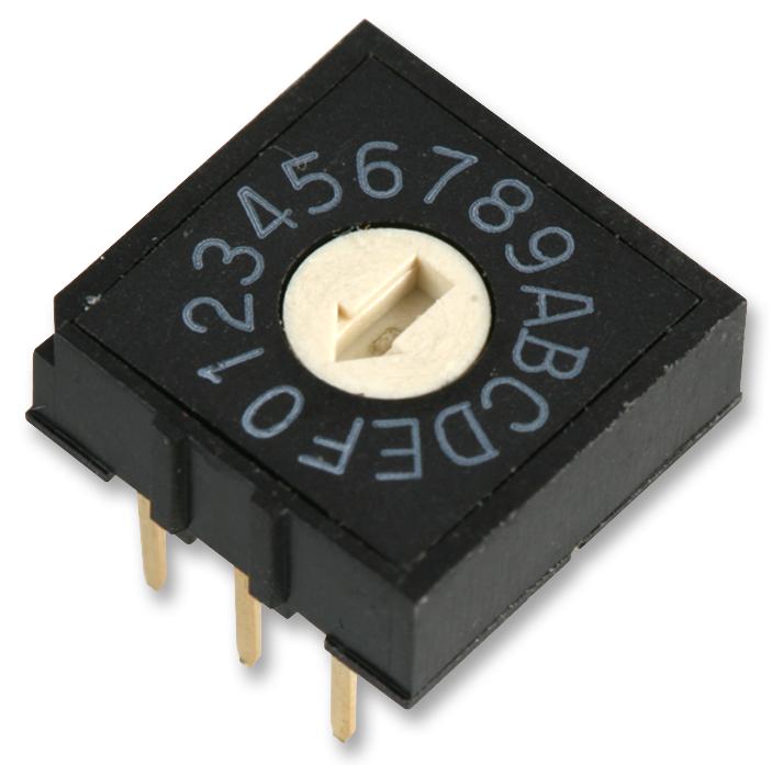 Multicomp PRO MCRH2AF-16R MCRH2AF-16R Rotary Coded Switch Through Hole 16 Position 24 VDC Hexadecimal 25 mA