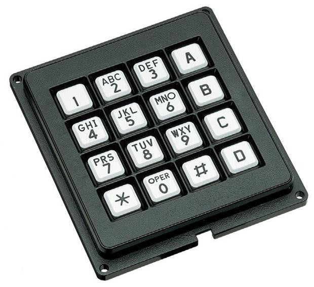 GRAYHILL 86BB2-001 SWITCH KEYPAD 4X4 10mA 24V POLYCARBONATE