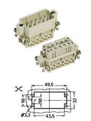 HARTING 09200102812 RECTANGULAR HAN INSERT, FEM, 10WAY SCREW