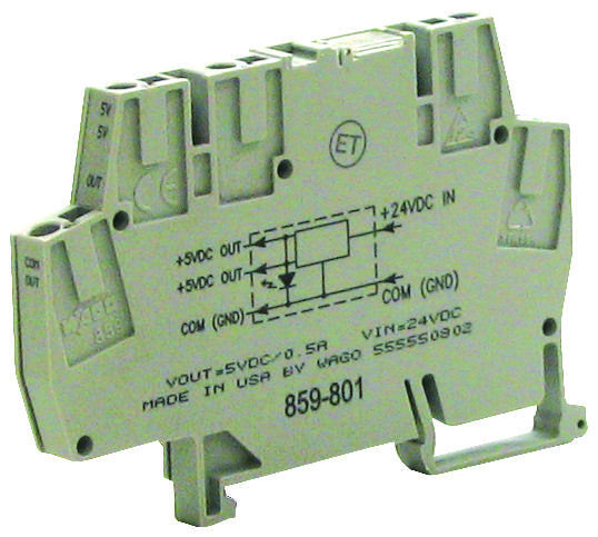 WAGO 859-802 DC-DC CONVERTER, DIN RAIL, 1 O/P, 500mA, 10V