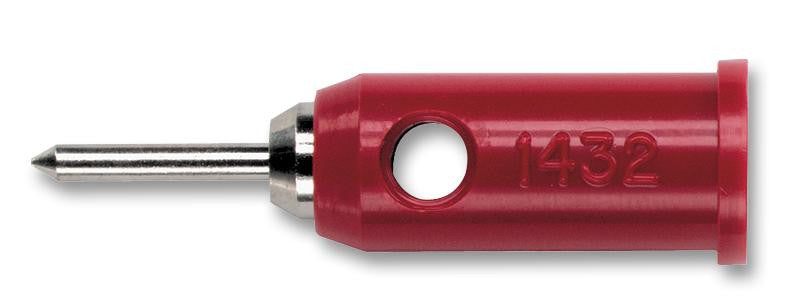 POMONA 1432-2 Banana Test Connector, Socket, 5 A, 3000 V, Nickel Plated Contacts, Red