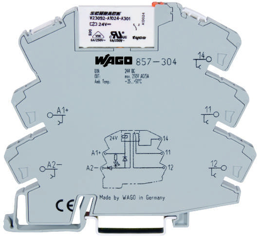 WAGO 857-304 RELAY, SPST, 250VAC, 6A