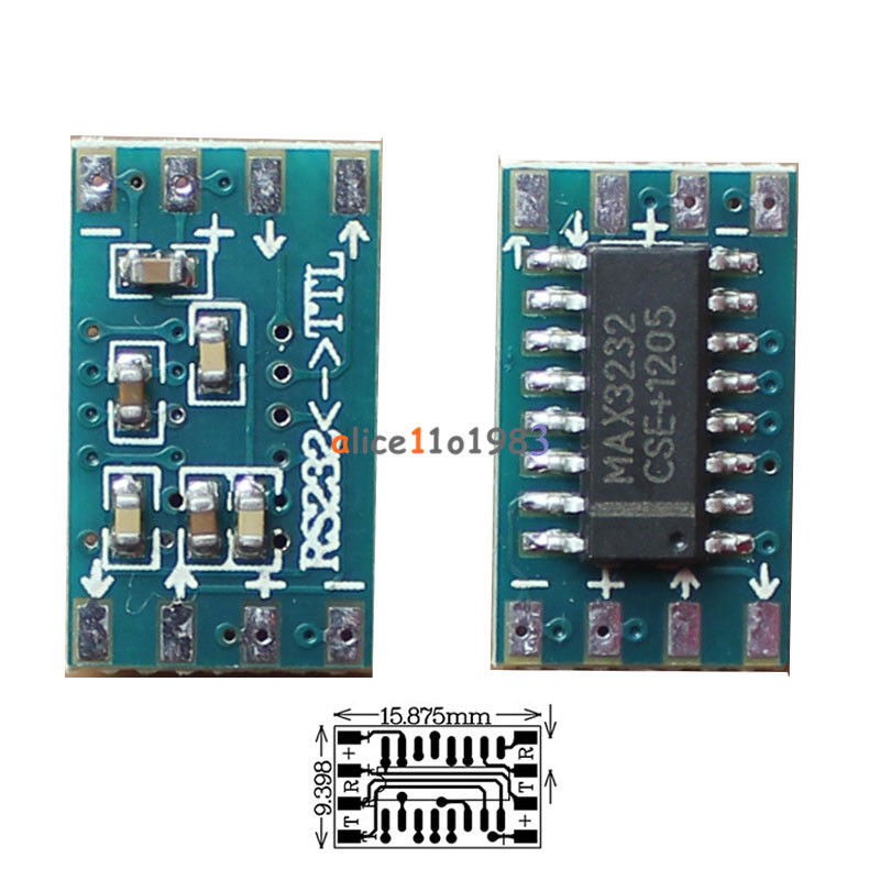 Tanotis 2PCS Serial Port Mini RS232 to TTL Converter Adaptor Module Board MAX3232