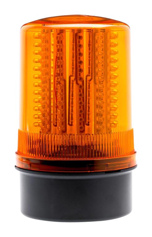 Moflash Signalling LED201-02-01 (AMBER) Beacon Continuous Flashing -25 &deg;C to 55 Rotating 24 V 205 mm H LED201 Series Amber New