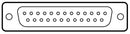 ITT Cannon ZDB25P D Sub Connector DB25 Standard Plug ZDB Series 25 Contacts DB Solder Cup