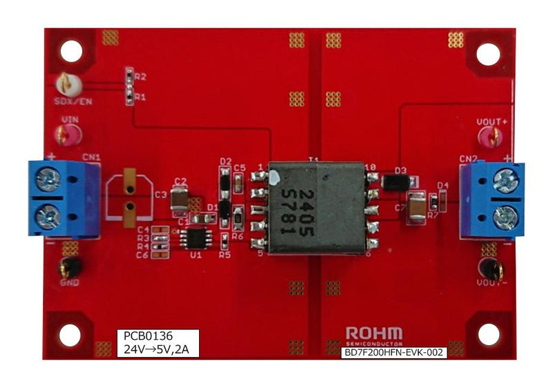 Rohm BD7F200HFN-EVK-002 Evaluation Board BD7F200HFN DC/DC Converter Isolated 24V In 5V Out 2A