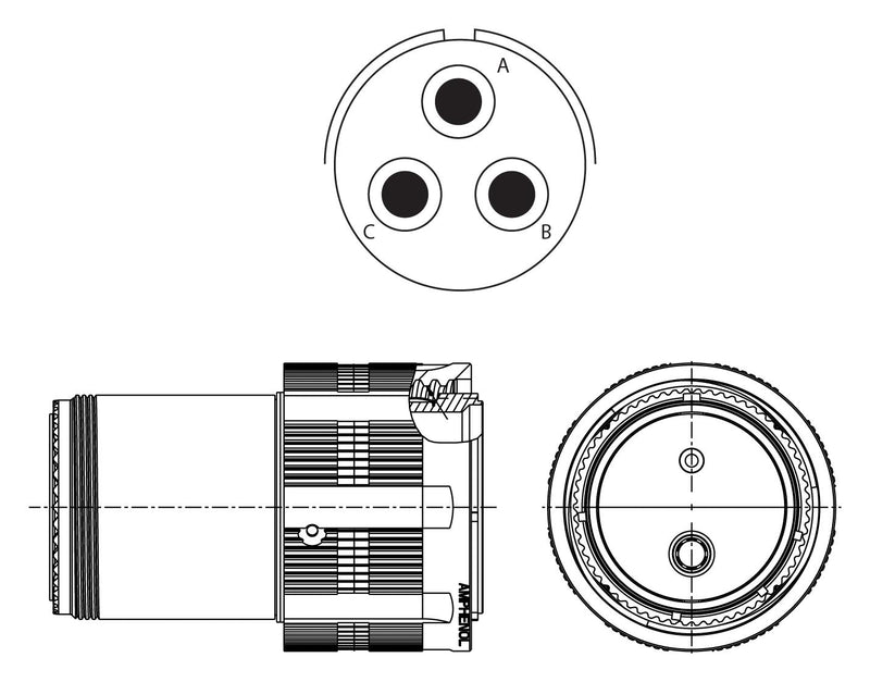 Amphenol Aerospace TVM06DS-23L-2R Circular Conn Plug 23L-2 3POS