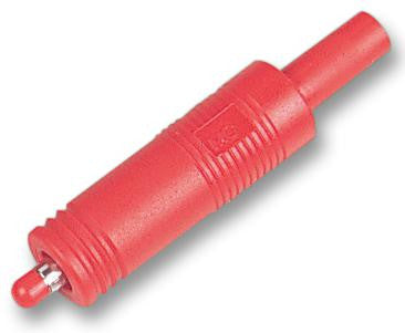 STAUBLI 24.116-22 4mm Shrouded Plug to 4mm Socket Test Lead Adaptor in Red