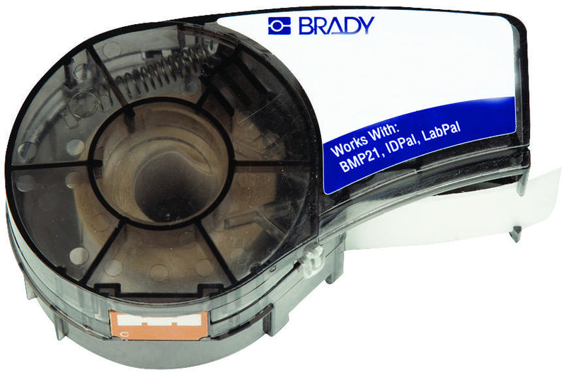 BRADY M21-500-461 LABEL, TAPE, 0.5INX21FT, BLACK/CLEAR