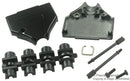 MH CONNECTORS MHDTZK-25-BK-K D Sub Backshell, Diecast, MHDTZK Series, DB, 180&deg;, Zinc Alloy Body