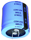 CORNELL DUBILIER 380LQ102M250K032 ALUMINUM ELECTROLYTIC CAPACITOR 1000UF 250V 20%, SNAP-IN