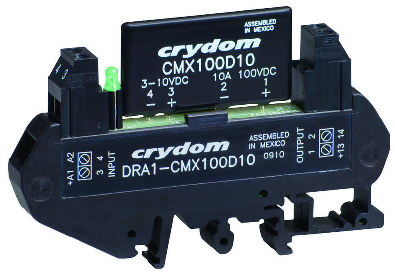 CRYDOM DRA1CMXE200D3 SSR, DIN RAIL MOUNT, 200VDC, 28VDC, 3A