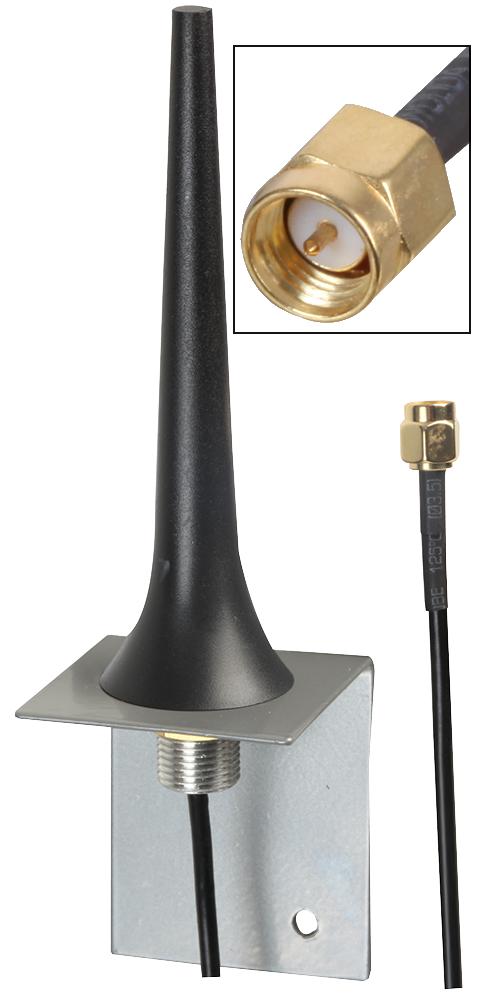 Siretta TANGO49/2.5M/SMAM/S/S/17 Whip Antenna 1.71GHz to 2.6GHz 3 Vswr 2.16dBi Gain Vertical Polarisation Panel