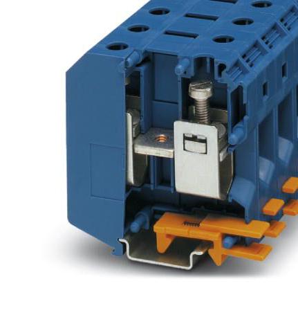 Phoenix Contact UKH 50 BU DIN Rail Mount Terminal Block Feed-Thru 2 Ways 6 AWG 0 mm&Acirc;&sup2; Screw 150 A