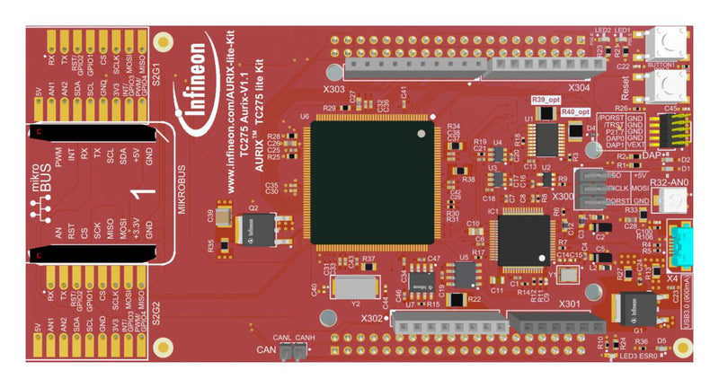 Infineon KITAURIXTC275LITETOBO1 Evaluation Board TC275 Aurix 32 bit Tricore