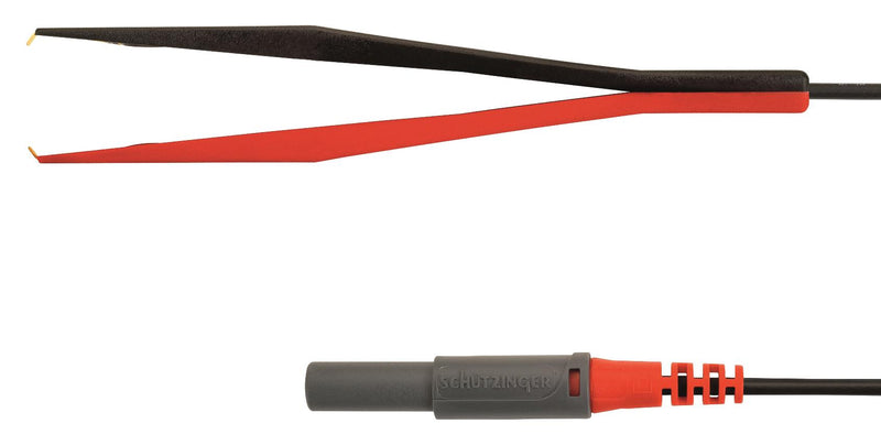 Schutzinger KML 7848 AU / PZ 150 RT Test Lead 4mm Banana Plug Shrouded SMD Tweezer 60 VDC 1 A Red 1.5 m