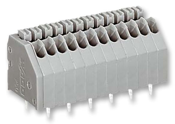 WAGO 250-410 Wire-To-Board Terminal Block, 10 Ways, 24 AWG, 20 AWG, 0.5 mm&iuml;&iquest;&frac12;, Push In