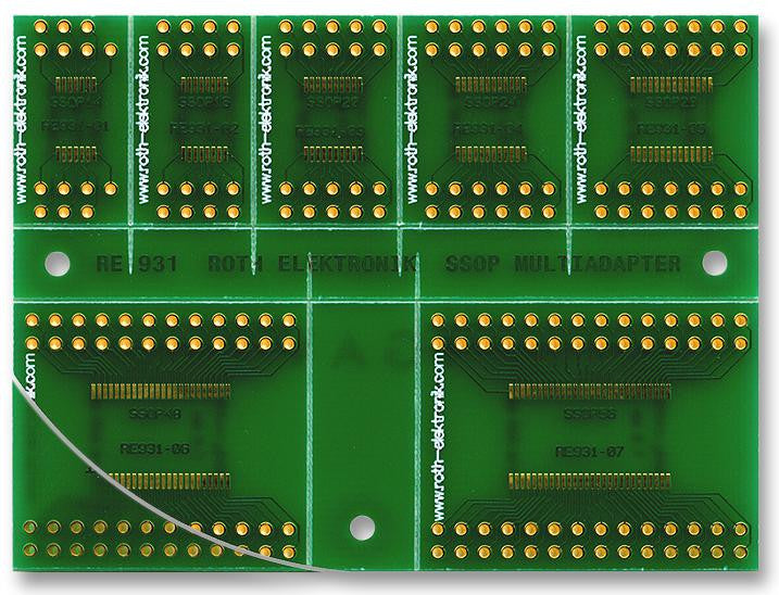 ROTH ELEKTRONIK RE931 Multiadaptor, SMD, FR4, Epoxy Glass Composite, 1.5mm, 61.4mm x 81.7mm