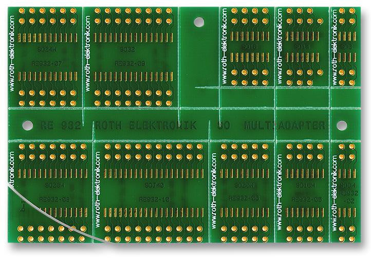 ROTH ELEKTRONIK RE932 Multiadaptor, SMD, FR4, Epoxy Glass Composite, 1.5mm, 58.5mm x 88mm