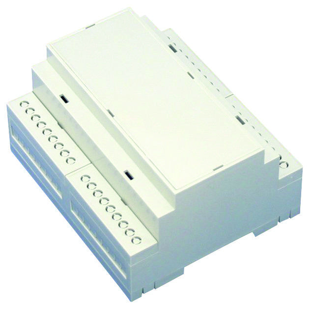 BUD INDUSTRIES DMB-4774 ENCLOSURE, DIN RAIL, ABS, LT GRAY