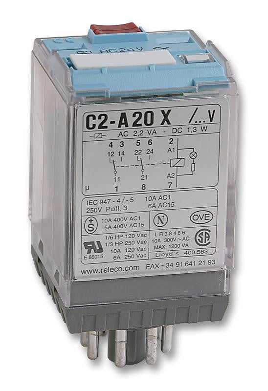 TURCK C2-A20X/120VAC POWER RELAY, DPDT, 250VAC, 30VDC, 10A