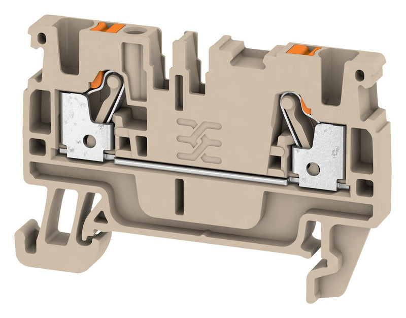 Weidmuller 1521850000 DIN Rail Mount Terminal Block 2 Ways 28 AWG 12 2.5 mm&Acirc;&sup2; Push In 24 A