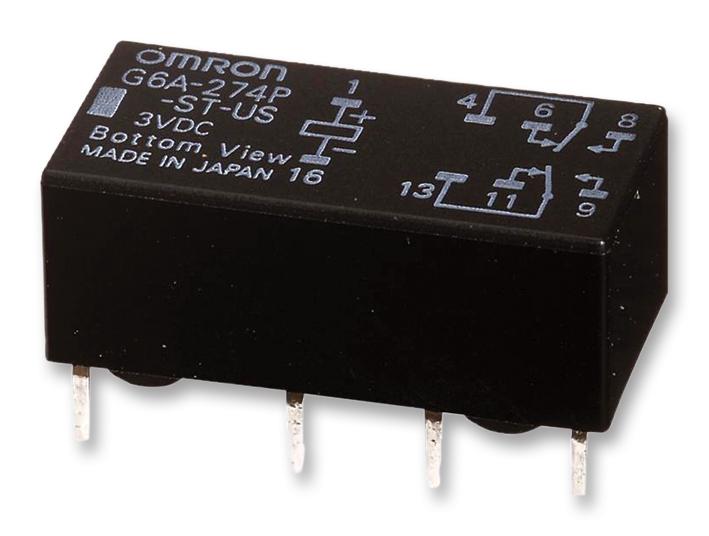 Omron G6AU-274P-ST-US 5DC Signal Relay 5 VDC Dpdt 2 A G6A Series Through Hole Latching Single Coil