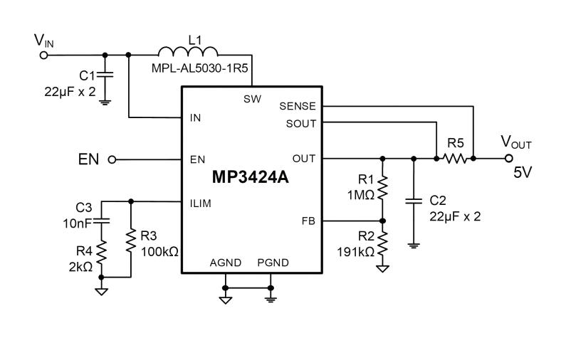 Monolithic Power Systems (MPS) MP3424AGG-P Voltage Regulator Boost Converter Adjustable 2 to 5.5 V/In 3 V/Out 125 &deg;C QFN-14