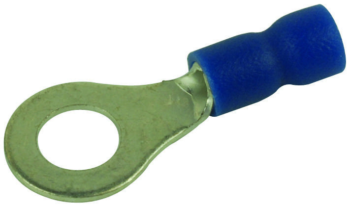 MULTICOMP MC29555 TERMINAL, RING TONGUE, 1/4IN, CRIMP BLUE