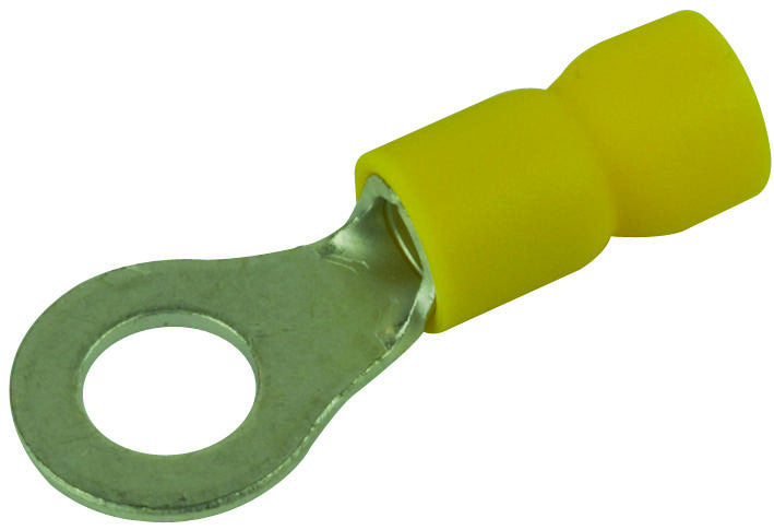 MULTICOMP MC29564 TERMINAL, RING TONGUE 1/4IN CRIMP YELLOW