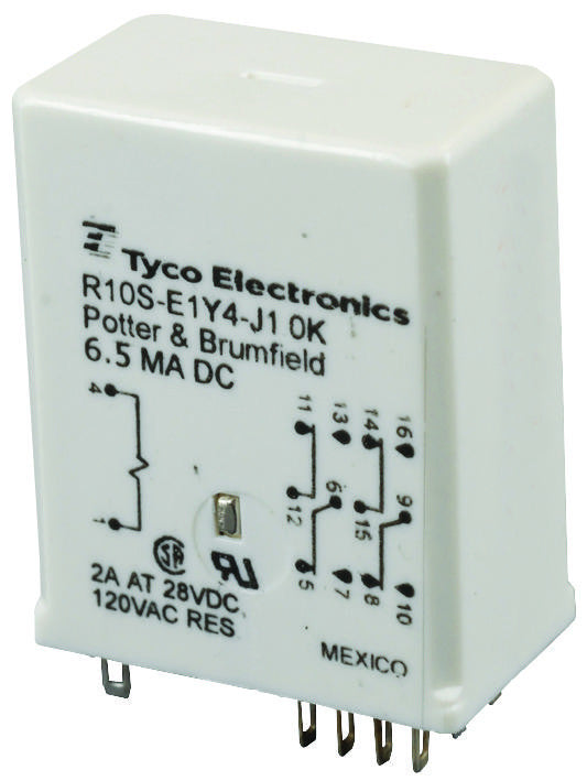 POTTER&BRUMFIELD - TE CONNECTIVITY R10S-E1Y4-J1.0K RELAY, 4PDT, 120VAC, 28VDC, 2A