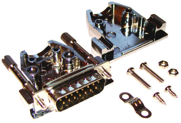 MULTICOMP MCD8A15MS-KIT D SUB CONNECTOR KIT, PLUG, 15 POSITION, SOLDER