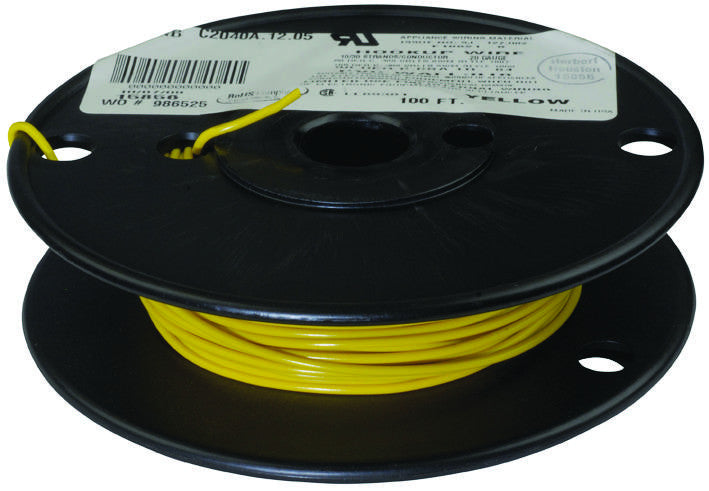 CAROL CABLE/GENERAL CABLE C2040A.12.05 HOOK UP WIRE 100FT 20AWG TIN-COPPER YELLOW