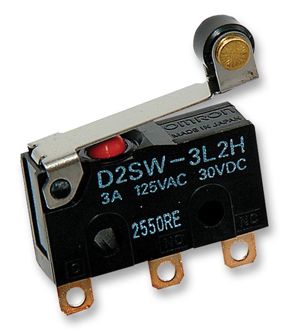 OMRON ELECTRONIC COMPONENTS D2SW-01L2H Microswitch, Subminiature, Roller Lever, SPDT, Solder, 100 mA, 30 VDC