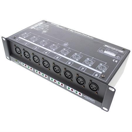 Stellar Labs DMX-SPLIT8 8 Way Isolated DMX Splitter - 3-Pin to 65W3273