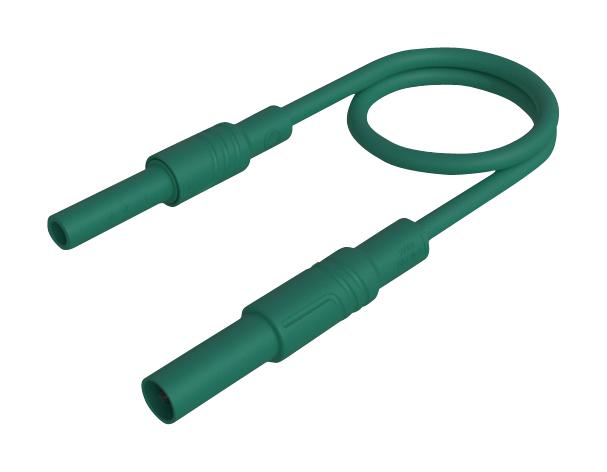 Hirschmann Test and Measurement 934047104 Banana Lead 4mm Plug Shrouded Socket 6.6 ft 2 m Green New