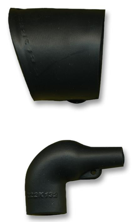 RAYCHEM - TE CONNECTIVITY 222K152-25-0 Heat Shrink Boot, Moulded, Right Angle Lipped, 1.417 ", 36 mm, Black