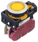 Idec CW4L-M1E01Q4Y Illuminated Pushbutton Switch Flush Silhouette CW Series SPST-NC Momentary Spring Return 10 A