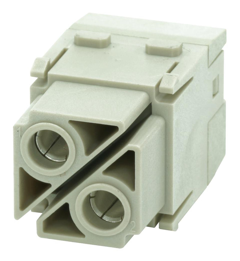 Multicomp PRO MP009484 Heavy Duty Connector MP-HM Inserts Module 2 Contacts Receptacle Screw Socket