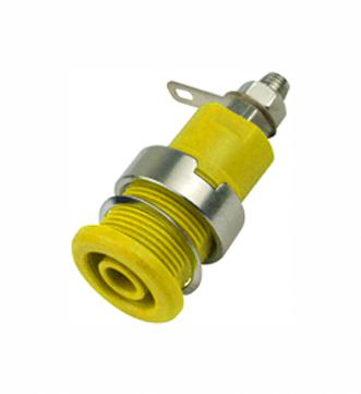 Multicomp PRO MP770557 Banana Test Connector Jack Panel Mount 32 A 1 kV Nickel Plated Contacts Yellow