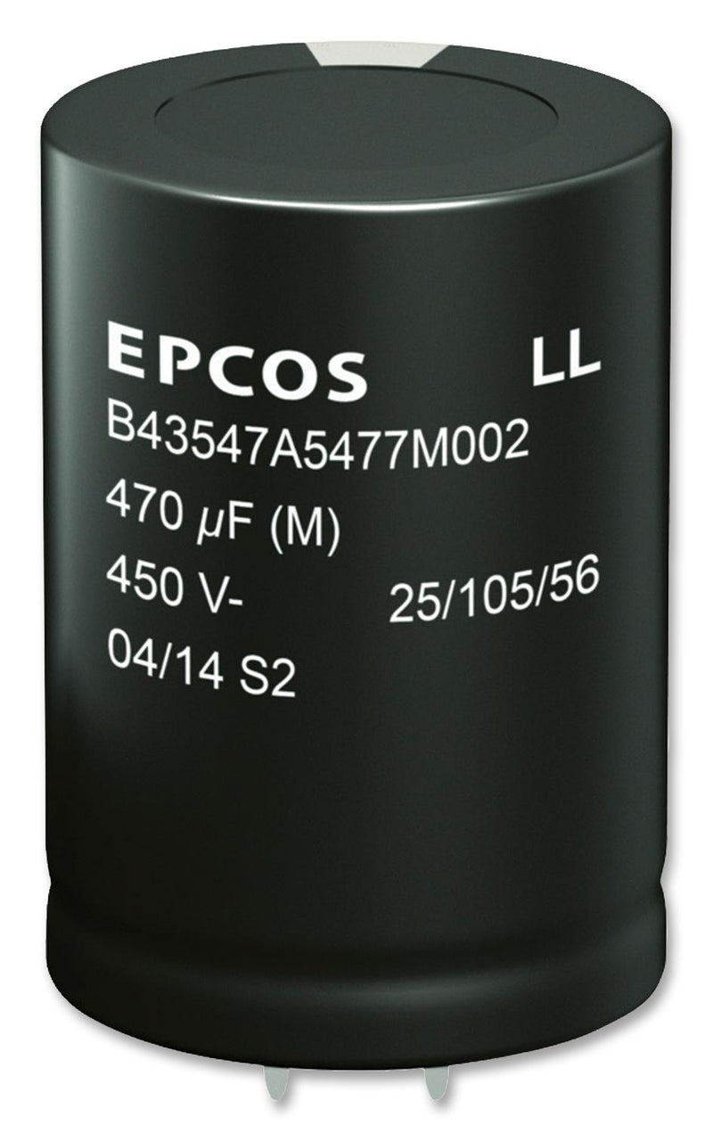 Epcos B43547A9107M000 Electrolytic Capacitor Snap-in 100 &Acirc;&micro;F 400 V &plusmn; 20% Snap-In 8000 Hours @ 105&deg;C